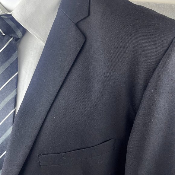 Tazio Italy Blazer Sports Coat Men's 46L Black Super 120's Wool Hand Tailored - Picture 5 of 16